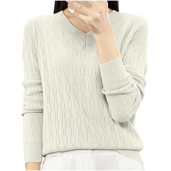 Ahabrexf Long Sweaters for Women, Fashion Casual Semi High Neck Solid Color Loose Base Knitted Pullover