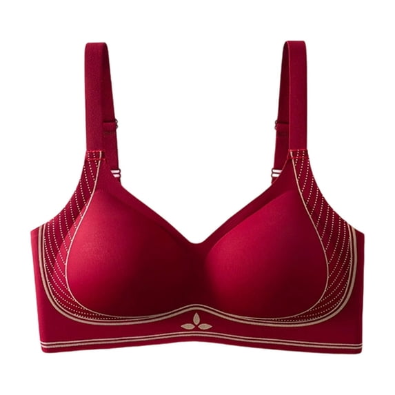 Ahabrexf Front Closure Bra for Women - Wireless Push Up Lace Padded Seamless Daily with Adjustable Straps