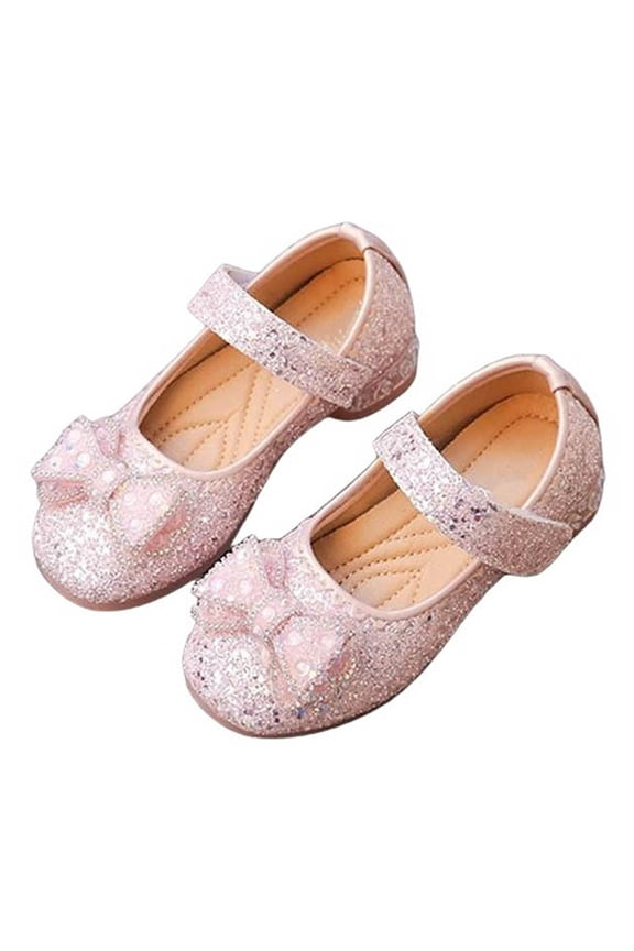 Generic Girls Dress Shoes Crystal Bow Rhinestone Princess Performance Dance Pumps for Wedding Party Summer