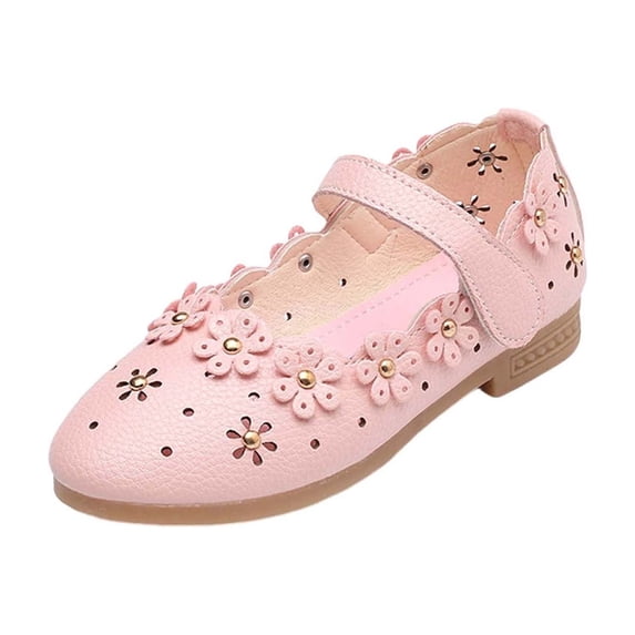 Ahabrexf Girls Sandals Spring Summer Flat Soft Sole Solid Color Flowers ...
