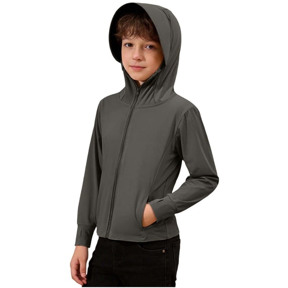 Ahabrexf Green Long Sleeve Kids Upf 50+ Sunscreen Jacket Lightw8 Zip-Up for Boys Girls Ages 3-4 Years