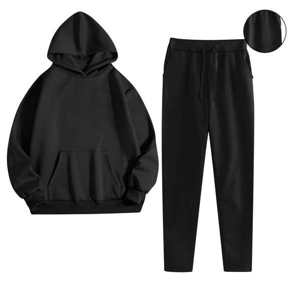 Ahabrexf Mesh Long Sleeve Top, Women's Sports Hooded Set with Pants and Pockets Casual Outfit