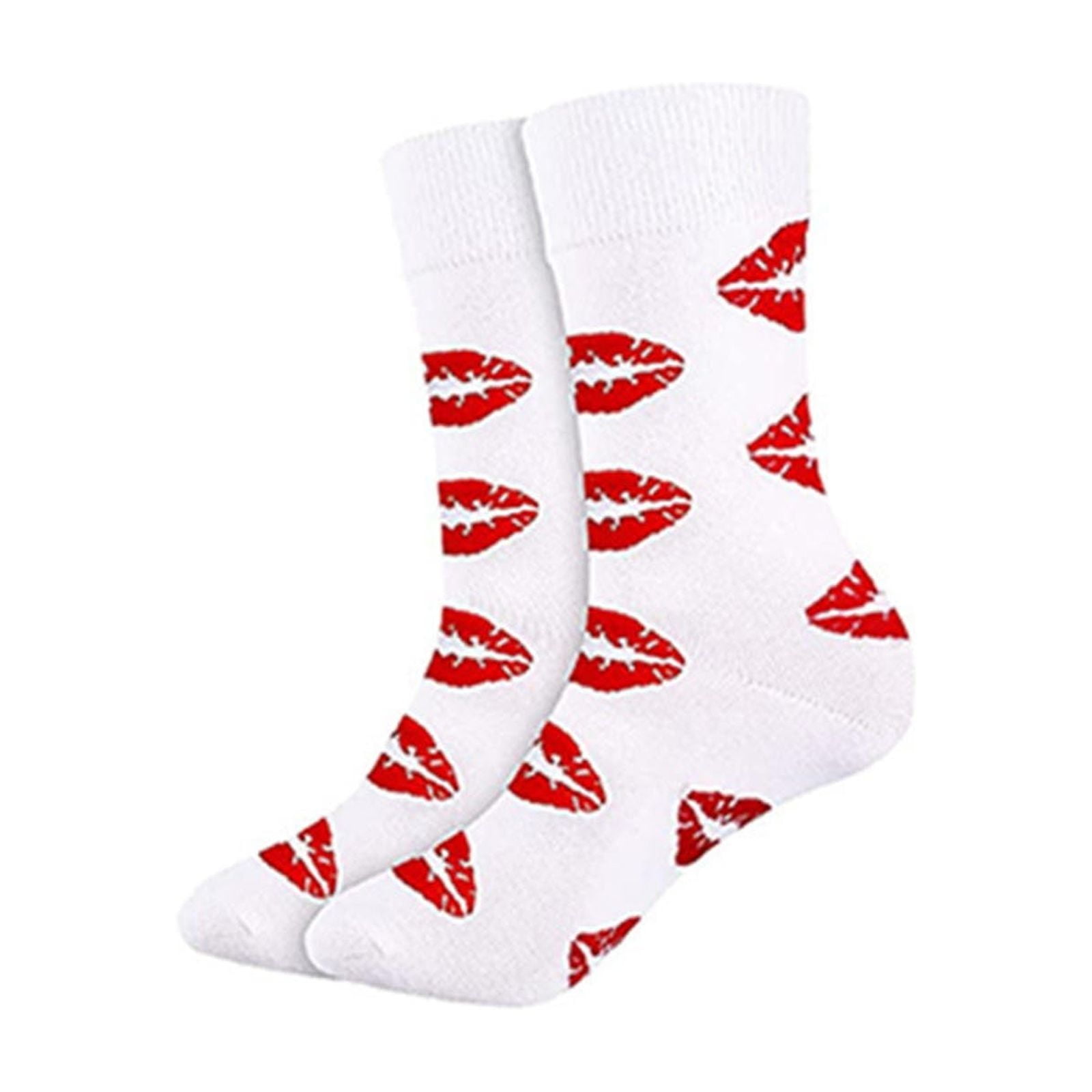 Ahabrexf Heart-Shaped Contrasting Color Mid Tube Socks,Men's and Women ...
