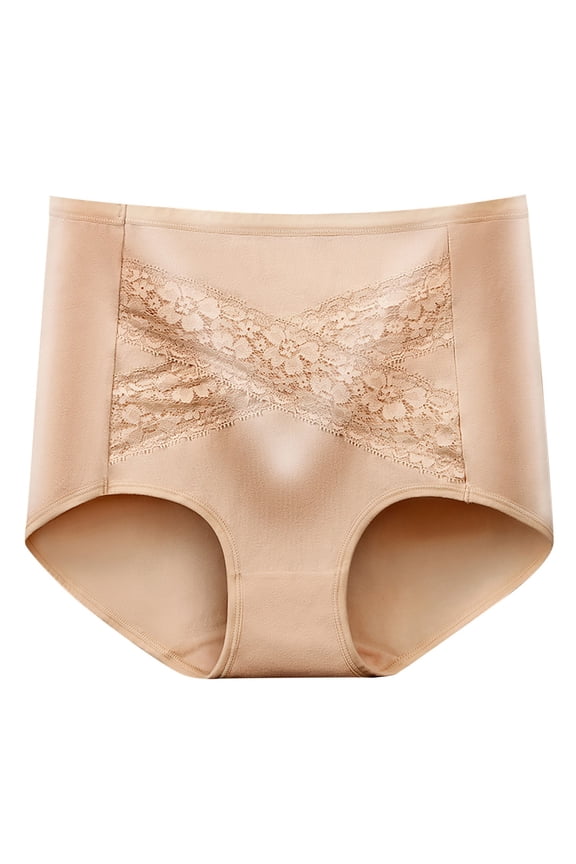 High Waist Abdominal Control Underwear for Women, Cotton Mix, Seamless Design, Full Coverage, Soft Elastic Waistband, Suitable for Daily Wear