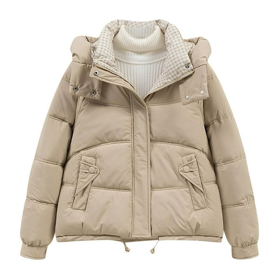 Ahabrexf Ladies' Casual Colored Long Sleeve Hooded Jacket with Pockets for Daily Wear