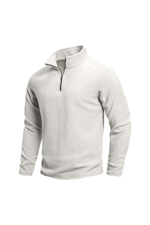 Long Trench Coat, Men's Half Zip Cardigan Solid Long Sleeve Hooded Casual Knit Top