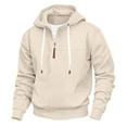 thumbnail image 1 of Ahabrexf Sleeves for Men, Solid Color Loose Long Sleeve Zipper Hooded Casual Fashion Hoodie, 1 of 4