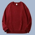thumbnail image 1 of Ahabrexf Hoodie for Men, Solid Color Long Sleeve Round Neck Sequined Pullover Hoodie, 1 of 3