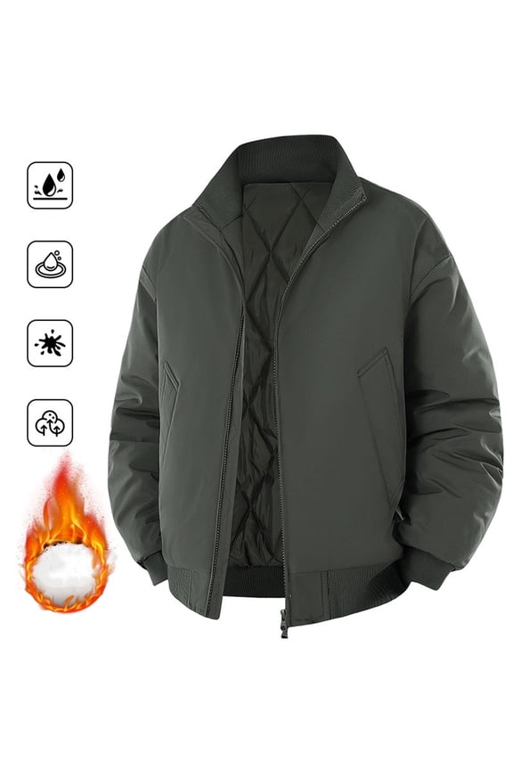 Mens Exercise Pants, Zipper Cardigan Stand Collar Pullover Padded Jacket Sweatshirt Coat