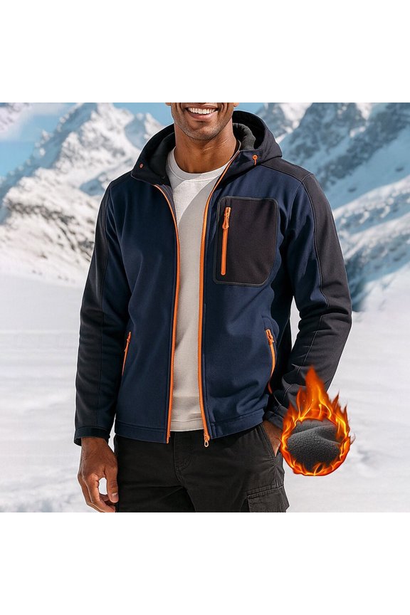 Jackets for Men, Classic Hue Outdoor Climb Sport Run Hand Pockets Zipper Long Sleeve Thermal Coat