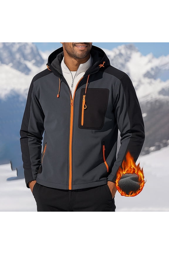 Jackets for Men, Classic Hue Outdoor Climb Sport Run Hand Pockets Zipper Long Sleeve Thermal Coat