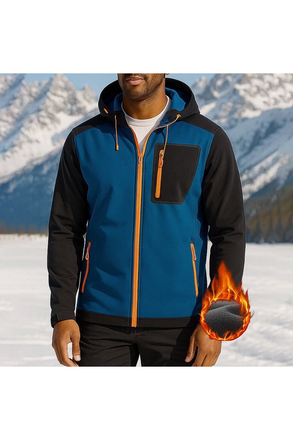 Jackets for Men, Classic Hue Outdoor Climb Sport Run Hand Pockets Zipper Long Sleeve Thermal Coat