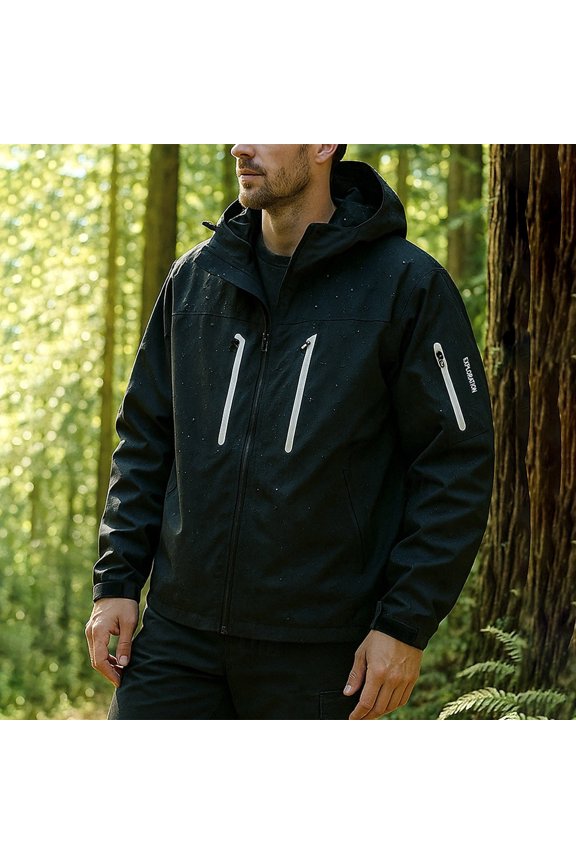 Jackets for Men, Men's Classic Hue Outdoor Climb Sport Run Hand Pockets Zipper Water Long Sleeve Thermal Coat