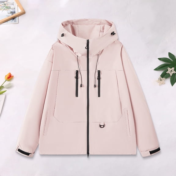 Ahabrexf Hooded Stormtrooper Jacket, Men's Solid Long Sleeve Zip Pocket Casual Coat