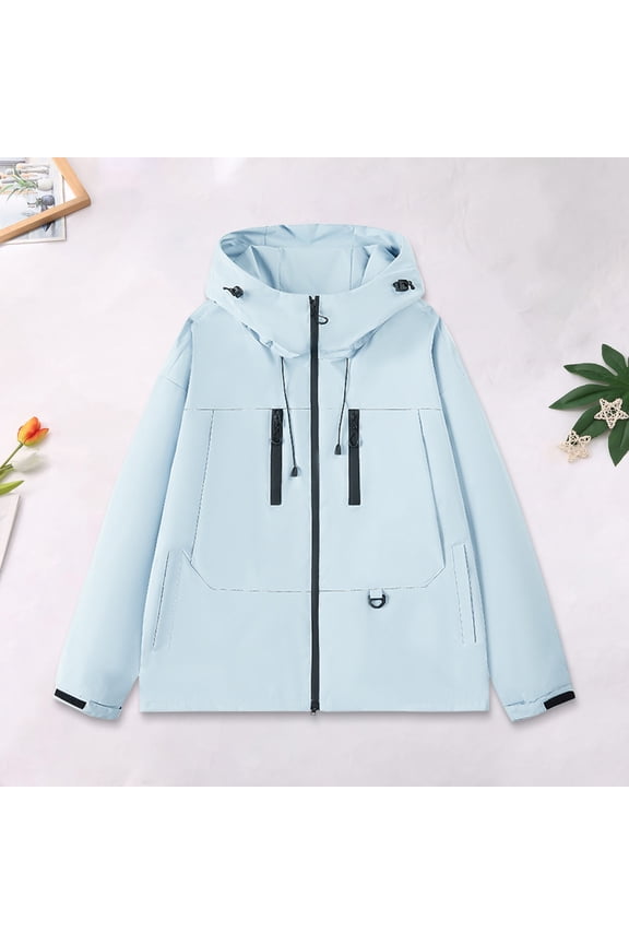 Hooded Stormtrooper Jacket, Men's Solid Long Sleeve Zip Pocket Casual Coat