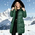 thumbnail image 1 of Ahabrexf Plus Size Jackets for Women, Hooded Puffer Long Sleeve Quilted Warm Coat for Winter Outerwear, 1 of 7