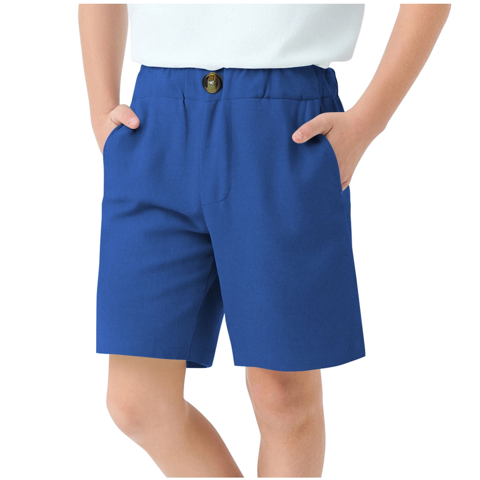 Ahabrexf Kids Casual Shorts with Elastic Waist and Pockets Soft ...