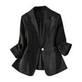 thumbnail image 1 of Ahabrexf Ladies Solid Color Lapel Button Elegant Suit Jacket, 1 of 7