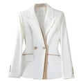 thumbnail image 1 of Ahabrexf Ladies Solid Color Long Sleeve Lapel Button Temperament Suit Jacket, 1 of 7