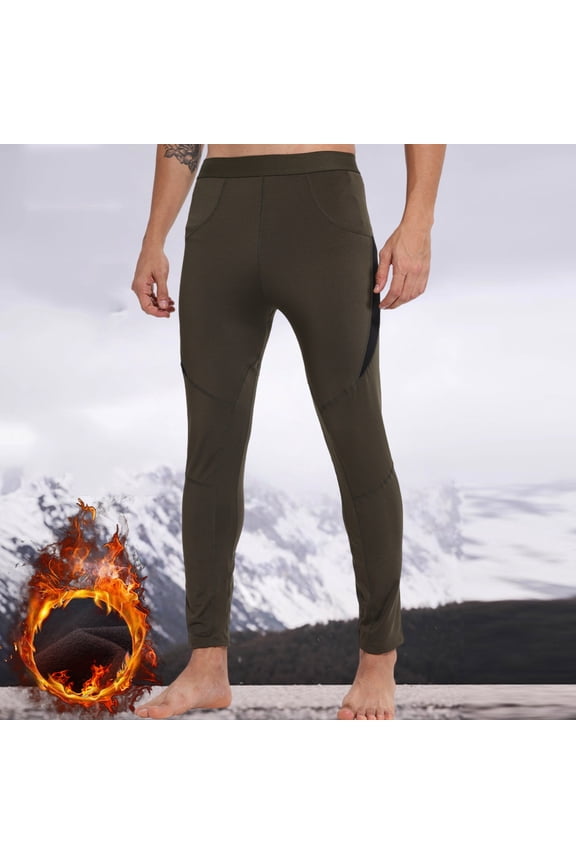 Leggings for Men,Casual Fleece Adding Straight Cylinder Keep Warm Long Pants