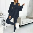 thumbnail image 1 of Ahabrexf Leggings for Women Women Sweat Suit Hoodie and Leggings Casual and Comfortable Sweatshirt 3 Piece Suit Sweat Suits for Womens Sweat Suits for Womens, 1 of 4
