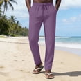 thumbnail image 1 of Ahabrexf Linen Pants, Men's Relaxed Wide-Leg Trousers for Breathable Comfort in Casual and Warm-Weather Settings, 1 of 8