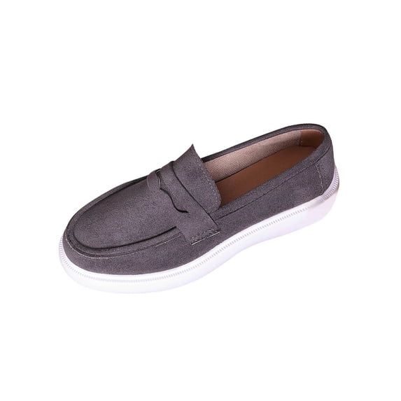 Ahabrexf Loafers for Women Plus Size Breathable Soft Sole Thick Sole Casual Round Toe Closed Toe Comfortable Slip on Lightweight Walking Shoes