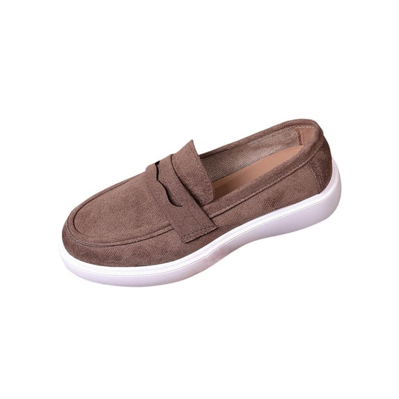 Ahabrexf Loafers for Women Plus Size Breathable Soft Sole Thick Sole Casual Round Toe Closed Toe Comfortable Slip on Lightweight Walking Shoes