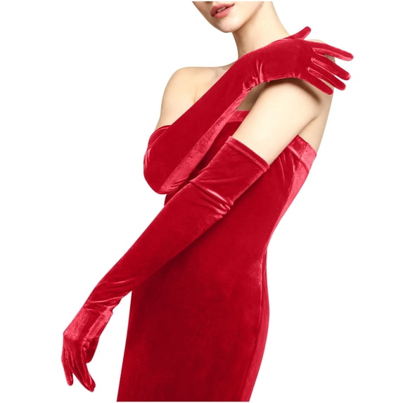 Ahabrexf Long Satin Gloves,Ladies Fashion Satin Velvet Evening Bag and Gloves