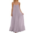 thumbnail image 1 of Ahabrexf Loose Flowy Dress for Women Maxi Sleeveless V Neck Polyester Summer Dress, 1 of 6