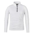 thumbnail image 1 of Ahabrexf Hooded Jackets for Men, Leisure Solid Color Zipper High Collar Add Velvet Long Sleeve Sweater, 1 of 4