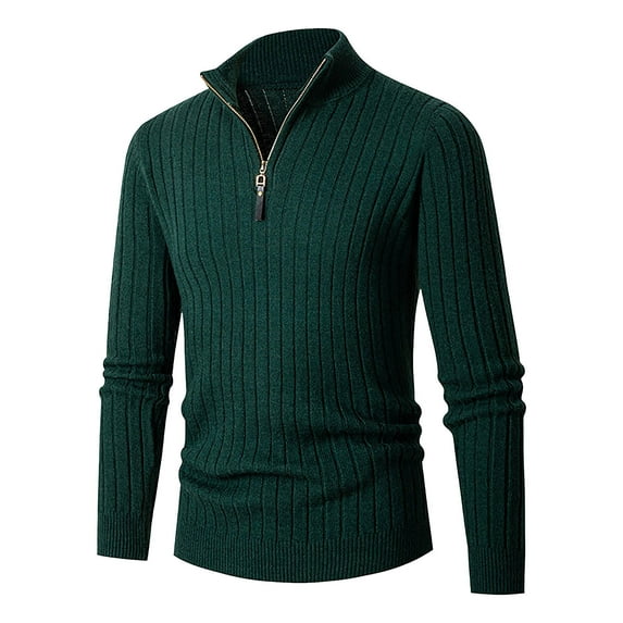 Ahabrexf Long Sleeve Shirts Man Long Sleeve Solid Color Zipper Casual High-Neck Sweatshirt Men's Long Sleeve Shirts