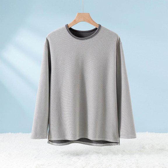 Ahabrexf Man Loose Winter Thick Warm Long Sleeve Pants Thicken Pajama Set