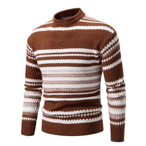 Ahabrexf Men's Mock Turtleneck Knit Base Layer Shirt for Casual Layering