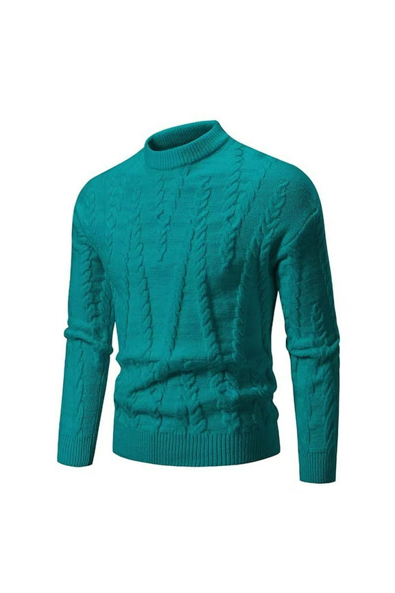 Men's Mock Turtleneck Knit Base Layer Shirt for Casual Wear