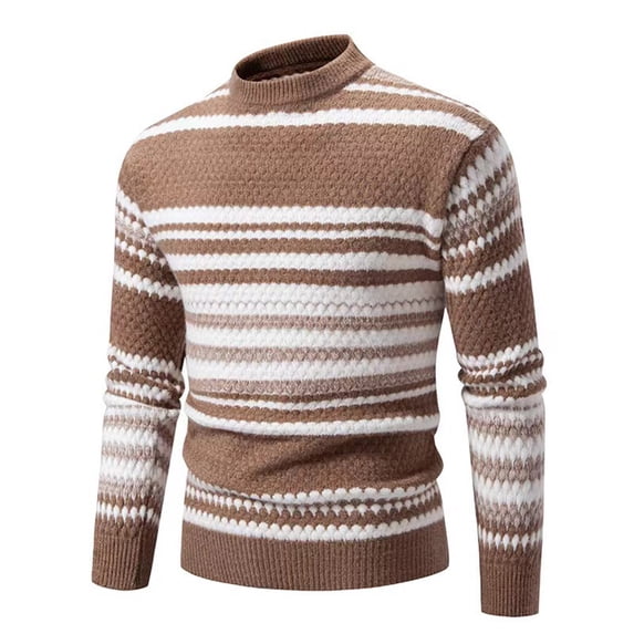 Ahabrexf Men's Mock Turtleneck Knit Base Layer Shirt for Casual Layering