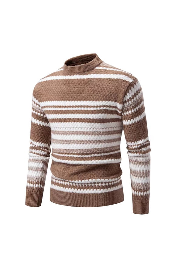 Men's Mock Turtleneck Knit Base Layer Shirt for Casual Layering
