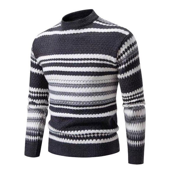 Ahabrexf Men's Mock Turtleneck Knit Base Layer Shirt for Casual Layering