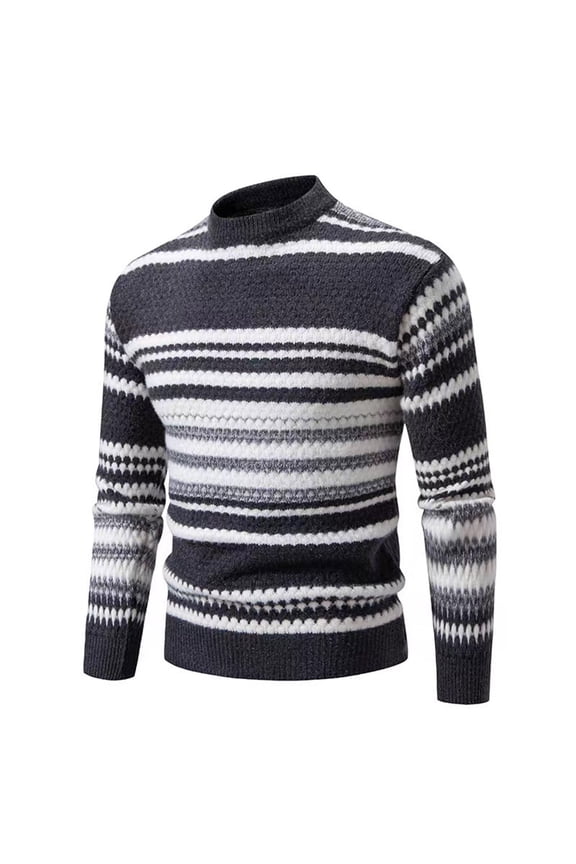 Men's Mock Turtleneck Knit Base Layer Shirt for Casual Layering