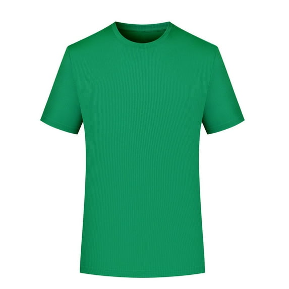 Ahabrexf Men's Short Shorts Solid Elastic Sports Round Neck Short Sleeve Blouse