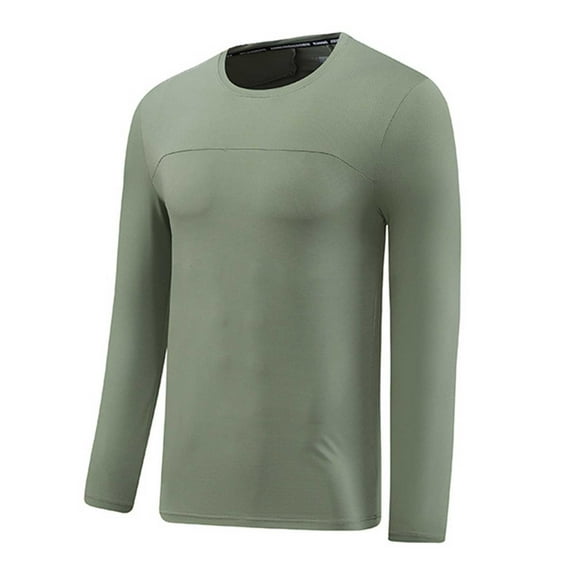Ahabrexf Man Solid Color Drying Breathable Tight Fitting Sports Base Layer Top