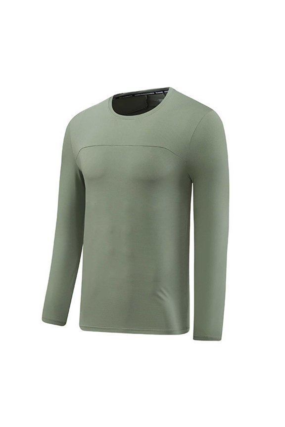 Man Solid Color Drying Breathable Tight Fitting Sports Base Layer Top