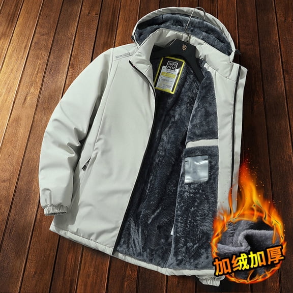 Ahabrexf Man Solid Color Fleecing Intensification Parsnip Climbing Outdoor Jacket