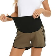 Ahabrexf Maternity Pants Pregnant Women's Pants with High Waist and Belly Support Wearing Shorts with Double Slit Wide Leg Shorts and Pajamas