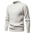 thumbnail image 1 of Ahabrexf Sweaters for Men, Casual Crewneck Long Sleeve Pullover Solid Knit Sweater Top, 1 of 7
