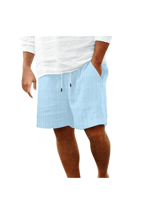 Shorts for Men, Lightweight Casual Half Pants with Pockets and Elastic Waist for Sport