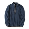 thumbnail image 1 of Ahabrexf Sweaters for Men, Long Sleeve Pullover Fleece Half Zip Solid Pocket High Neck Hoodless, 1 of 6