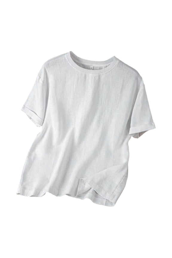 Men Short Sleeve Casual T-Shirts for Men, Solid Color Round Neck, Polyester Breathable Tee, 1 PC