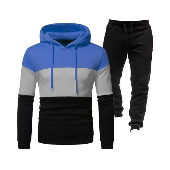 Ahabrexf Mens Joggers with Pockets Men's 2 Piece Sportswear Crewneck Sweatshirt Jogger Sweatpants Suit Sportswear Long Sleeve Crewneck Top/Shirt Suit Mens Joggers Sweatpants