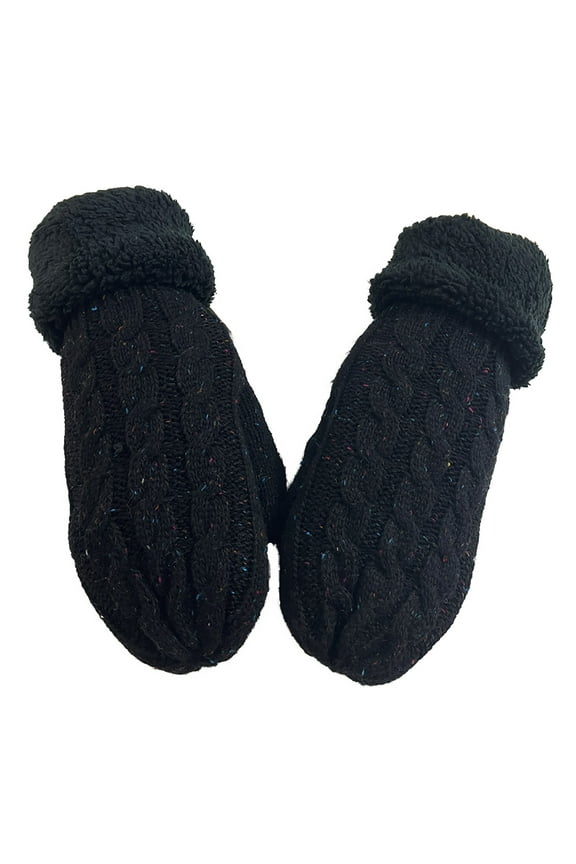 Wool Gloves Men, Unisex Knitted Windproof Warm Thickened Adult Long Finger Gloves for Outdoor Wear